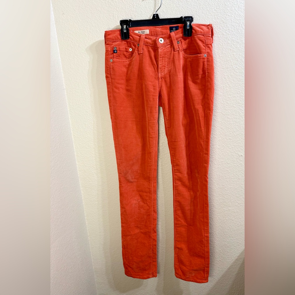 Ag Adriano Goldschmied Whimsigoth Corduroy Coral Straight Leg Pants- Size 26